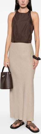 Brunello Cucinelli Brunello Cucinelli Womens Line Blend Long Skirt - Nude viscose - Size EU 34 (Womens)