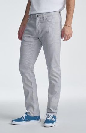 Mavi Jake Micro Stripe Slim Fit Pants in Light Grey Linen Stripe at Nordstrom Rack, Size 30 X 32