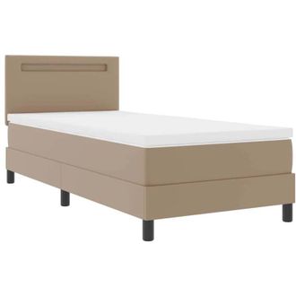 vidaXL Vidaxl - Cama Tipo Box Spring Con Colch&oacute;n Blanco Y Capuchino 90 X 200 Cm