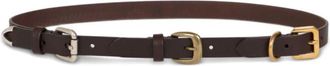 Etro Bruine Leren Riemen met Metalen Gespen - Dames - Riemen - Bruin - 75 CM - Leer - Accessoires