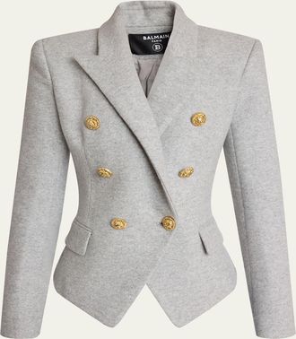 Balmain Double-Breasted Wool Blazer