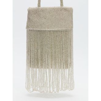Reformation Mini Valentina Beaded Bag in Silver Beaded at Nordstrom