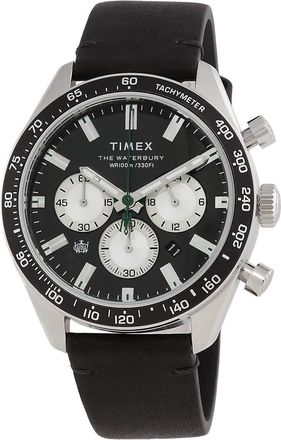 Timex Waterbury Chronograph Quartz Black Dial Mens Watch TW2V42500