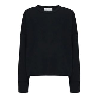 STUDIO NICHOLSON Long Sleeve Tops, female, Black, Size: 2XS Black Cotton Jersey Crew Neck T-shirt