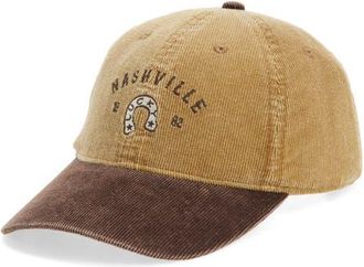 BP. Corduroy Baseball Cap in Ivory- Brown Nashville at Nordstrom