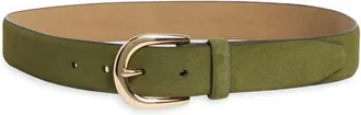 Nordstrom Melony Suede Belt in Olive- Gold at Nordstrom, Size X-Large