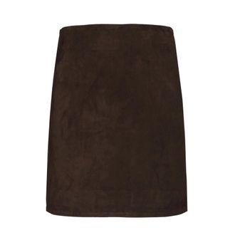 Rotate Suede Mini Skirt - female - ROTATE Birger Christensen - Leather Skirts - Brown - XS - Skirts