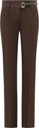 Sportmax Broeken, Dames, Bruin, M, Leer, Spxrum Pantalone