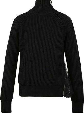 Giuseppe Di Morabito Maglione a collo alto a coste con zip laterale - - Knitwear - Donna - Nero - L