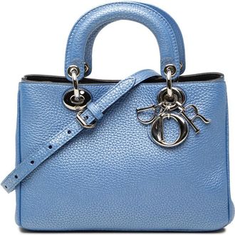 Dior Pre-owned Dior Mini Metallic Pebbled Calfskin Diorissimo Satchel Ladies U80X48I7T8T1DBTP