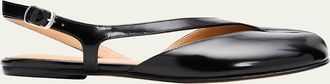 Maison Margiela Tabi Leather Split-Toe Slingback Flats