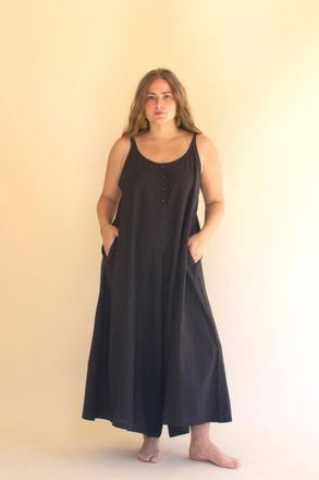 Kalalou Adjustable Strap Flowy Jumper With Button Detail