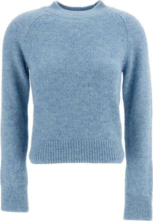 Dries Van Noten Texas Crewneck Sweater - Dames - Ronde hals truien - Blauw - M - Wol - Truien & Vesten