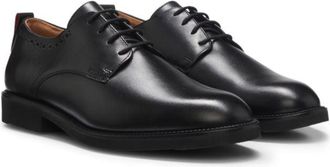HUGO BOSS Leather Derby shoes with brogue detailing