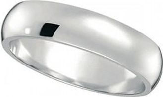 Allurez Dome Comfort Fit Wedding Ring Band Platinum (5mm)