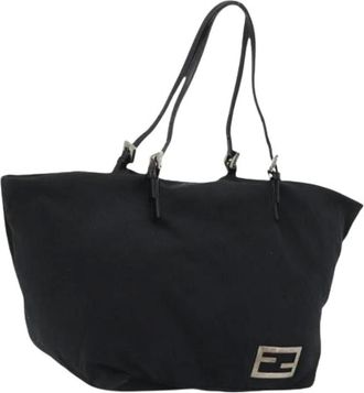 Fendi Pre-owned Tote Bags, female, Black, Size: ONE SIZE Pre-owned Vintage Nylon Tote Bag