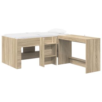 vidaXL Cama Alta Para Ni&ntilde;os Con Escritorio 2 Uds. Roble Sonoma Vidaxl