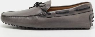 Tod's Tods Grey Leather Slip On Loafers