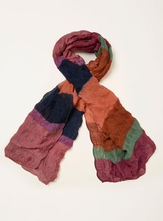 Fat Face FatFace Multi Colour Block Crinkle Lightweight Scarf