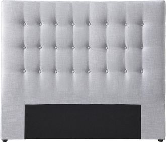 Vente-Unique Cabecero capiton&eacute; 180 cm - Tela - Gris claro - FRANCESCO