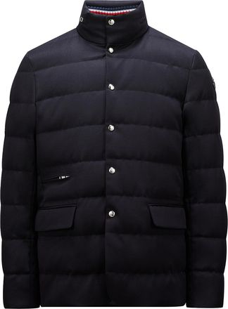 Moncler Moncler Bess Hooded Wool Short Down Jacket, Men, Blue, Size: 2