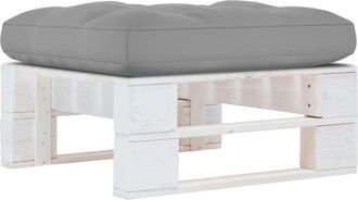 vidaXL Otomana De Jard&iacute;n De Palets Madera De Pino Impregnada Blanca Vidaxl