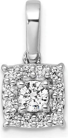 Diamond2Deal 14K White Gold Lab Grown Diamond Square Pendant (0.5ct, VS, G-H)
