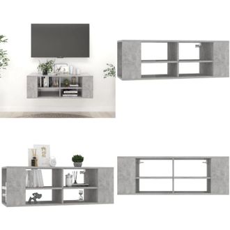 vidaXL Mobile TV Parete Grigio Cemento 102x35x35 cm Legno Multistrato - Mobile TV - Armadio TV