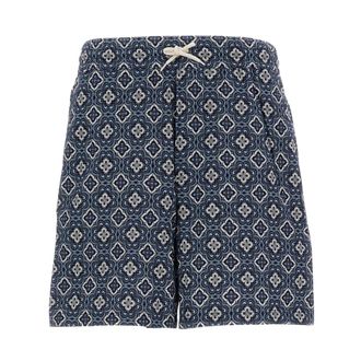 Les Deux Beachwear, male, Blue, Size: XL Pantaloncini con motivo arabesque