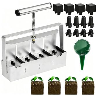 No Brand Herramienta Manual Para Apisonar Tierra, 5 X 5 Cm, Accesorio De Plantaci&oacute;n Para Bloques De Semillero, Para Jardines, Macetas Y Plantas De Exterior