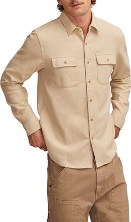Lucky Brand Cloud Soft Heathered Flannel Button-Up Shirt in Angora at Nordstrom, Size Xx-Large