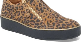 Ziera Womens Zikta W Sneakers In Tan Leopard Suede/ Black Sole