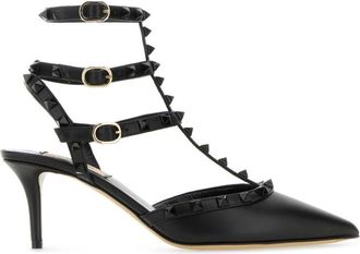 Valentino Garavani Black Leather Rockstud Pumps