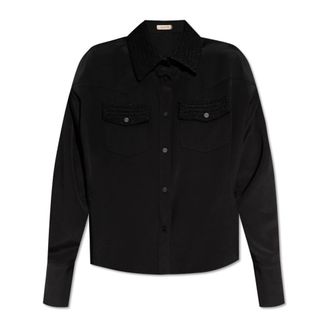 The Mannei Shirts, female, Black, Size: M Toledo silk shirt