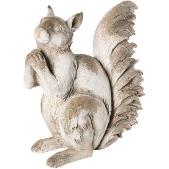 Beliani Decorative Garden Figurine Beige MgO Squirrel 20 x 41 x 45 cm Accent Piece Decoration Garden Terrace Patio TURSI