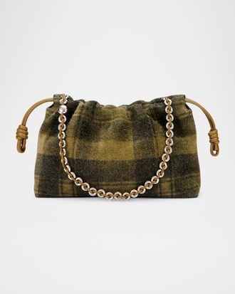 Loewe Flamenco Shoulder Bag in Plaid Calfskin Suede