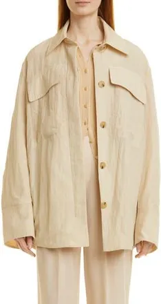 Vince Shirt Jacket in Pale Fawn at Nordstrom Rack, Size Large