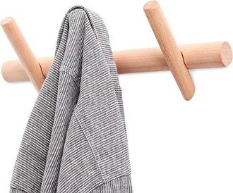 OEM 3 Ganchos, Perchero De Pared De Madera De Haya Con Estante Decorativo Para Montaje En Pared, Sombreros Y Bolsos En El Pasillo, Dormitorio Y Ba&ntilde;o