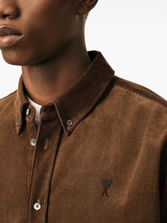 Ami Velvet Cotton Shirt - Brown