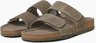 Jack & Jones Mens Jack & Jones Malta Suede Mens Martini Olive Sandals - Green - Size: 12
