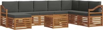 vidaXL Conjunto De Sof&aacute;s De Exterior 9 Uds. Natural Y Antracita Vidaxl