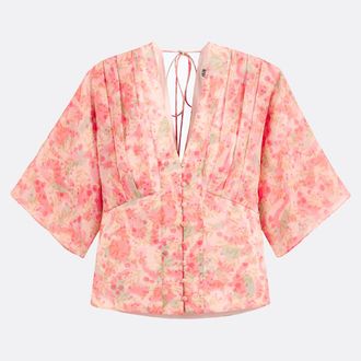 La Redoute Collections Bedrukte blouse met V-hals, 3/4 mouwen