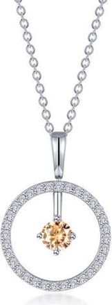 Lafonn Simulated Diamond Lab-Created Birthstone Reversible Pendant Necklace in Yellow/November at Nordstrom Rack, Size 20