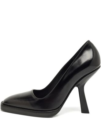 Ferragamo leather square-toe pumps - Black