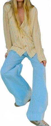 Forte_Forte Leno Weave Stripe Sartori Pants In Azure