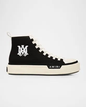 Amiri Mens MA Court Canvas High-Top Sneakers