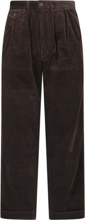 Polo Ralph Lauren Brown Whitman Pleated Front Corduroy Straight-Leg Pants