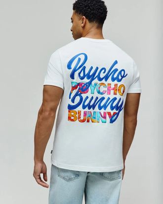 Psycho Bunny Mens Raze Back Graphic Tee 100 WHITE / XXXL