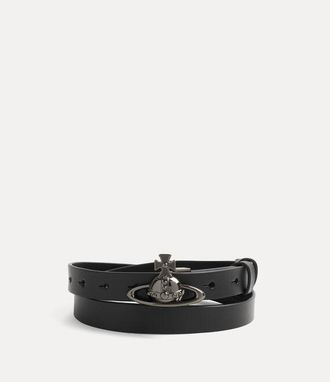 Vivienne Westwood Small Orb Buckle Belt Toledo Leather Black S/m Women