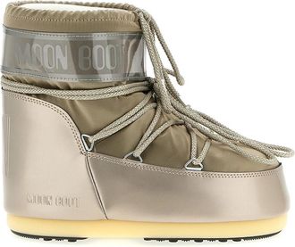 Moon Boot Icon Low Glance Enkellaarsjes - Dames - Winterlaarzen - Geel - 36 EU - Leer - Schoenen